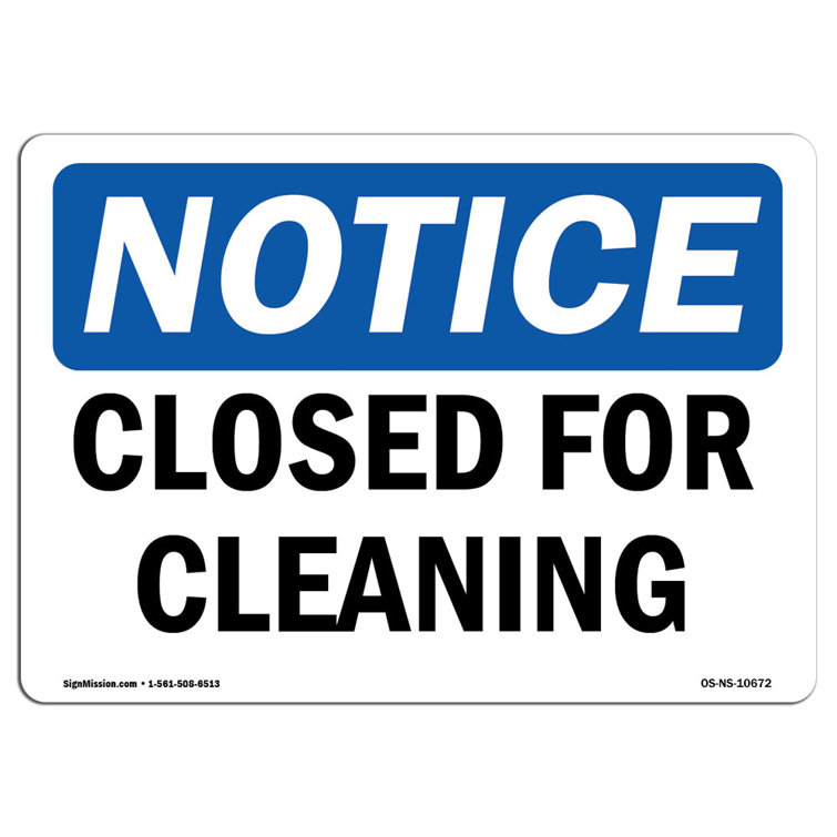 SignMission Closed For Cleaning Sign | Wayfair